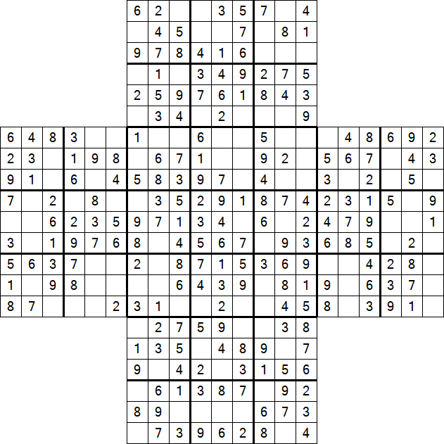 Cross Sudoku - Fácil