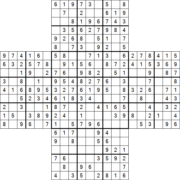 Cross Sudoku - Fácil