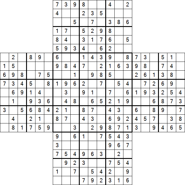 Cross Sudoku - Easy