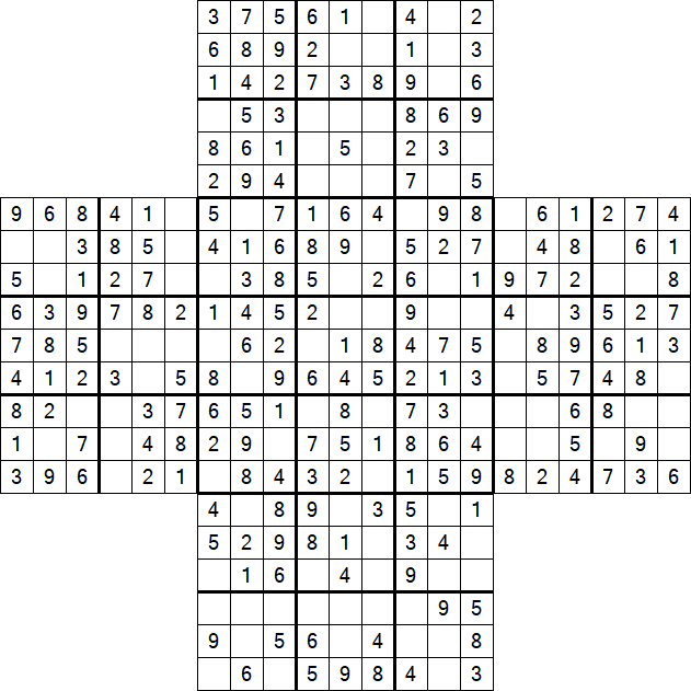 Cross Sudoku - Easy