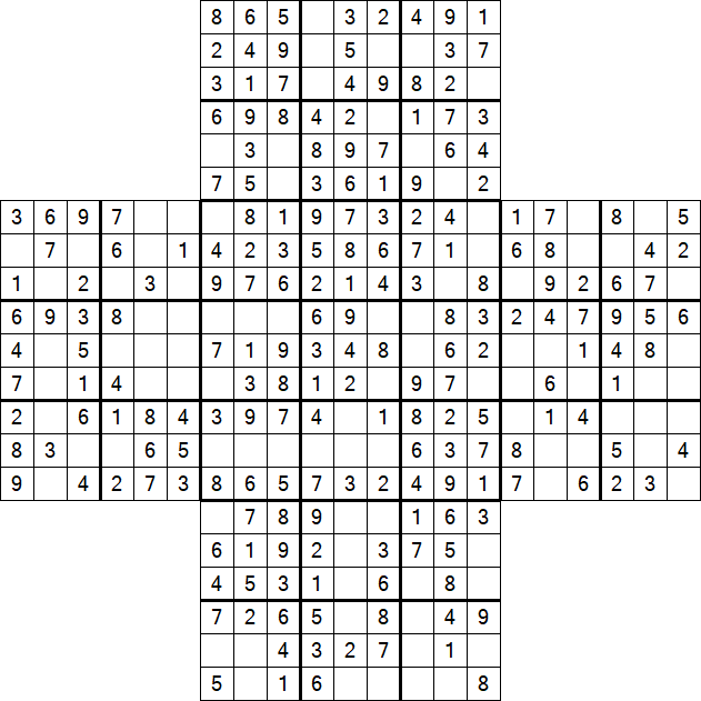 Cross Sudoku - Einfach