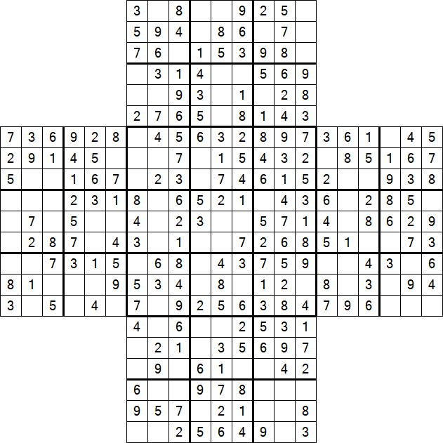 Cross Sudoku - Easy