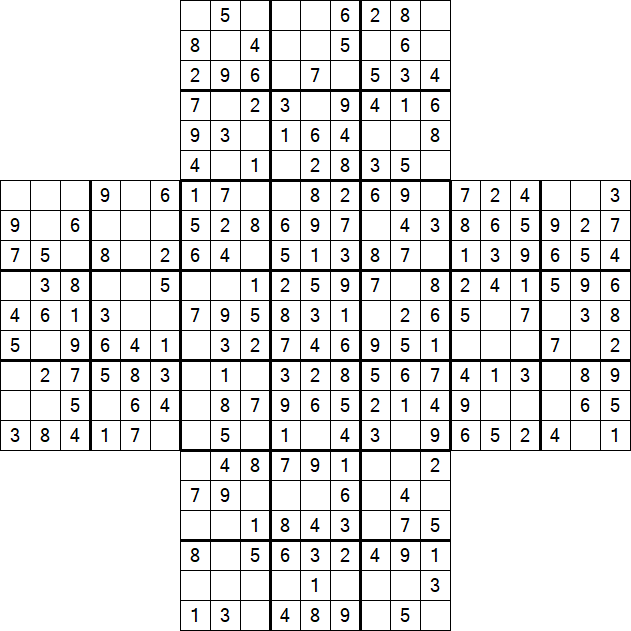 Cross Sudoku - Einfach