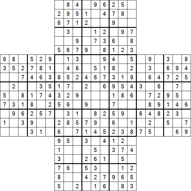 Cross Sudoku - Easy