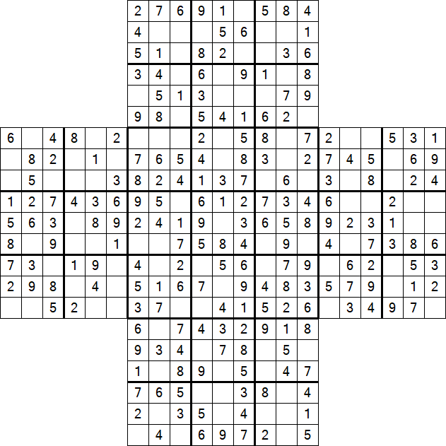 Cross Sudoku - Easy