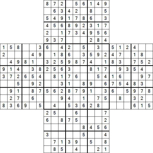Cross Sudoku - Einfach