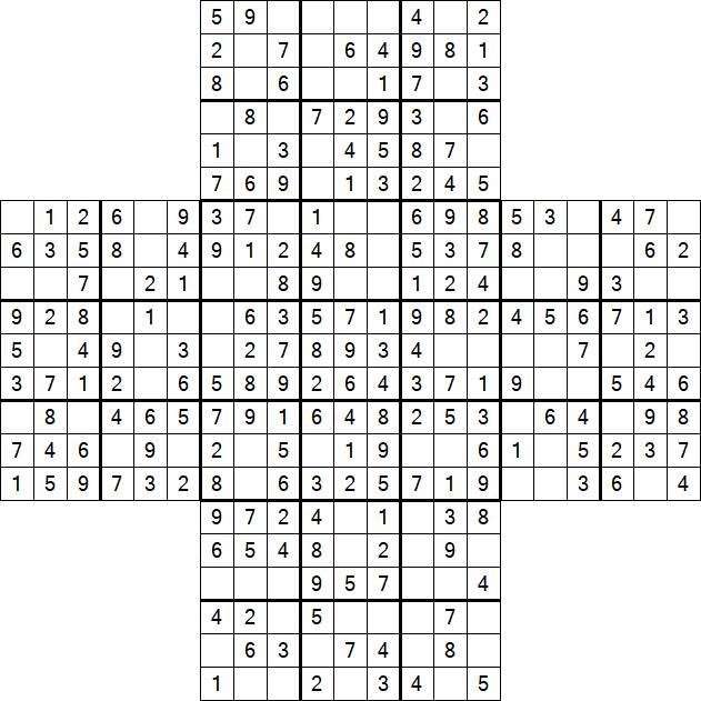 Cross Sudoku - Einfach
