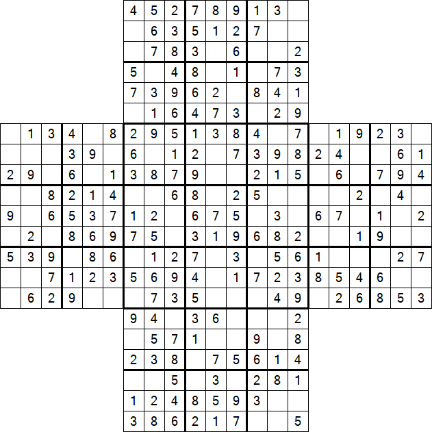 Cross Sudoku - Einfach