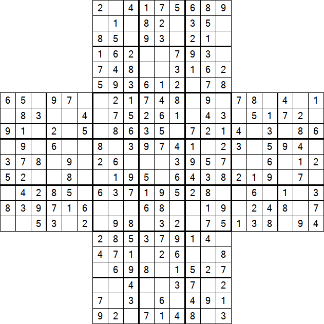 Cross Sudoku - Einfach