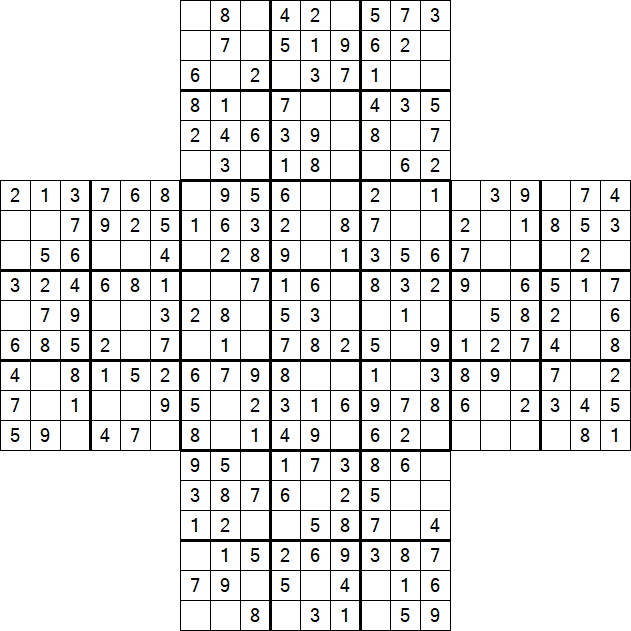 Cross Sudoku - Einfach