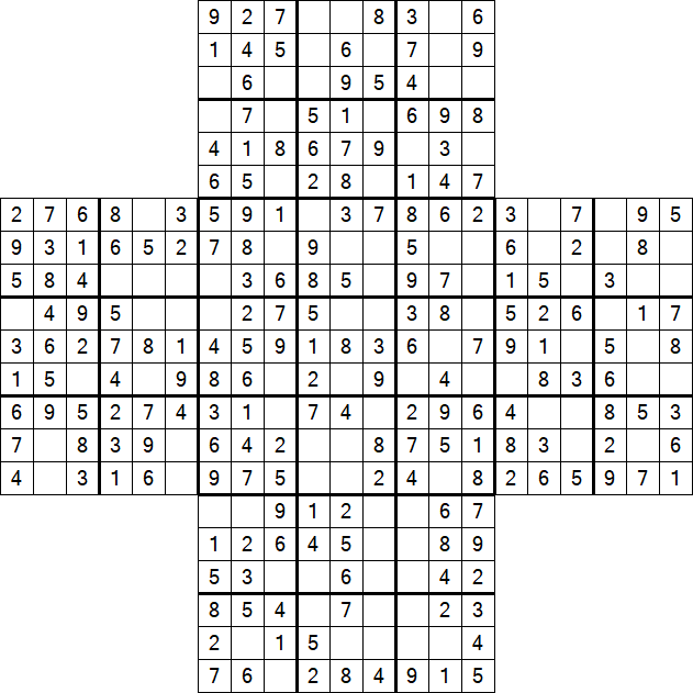 Cross Sudoku - Einfach