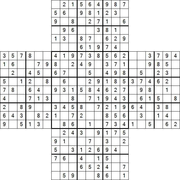 Cross Sudoku - Einfach