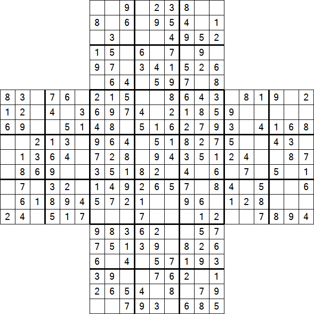 Cross Sudoku - Einfach
