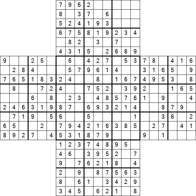 Cross Sudoku - Einfach