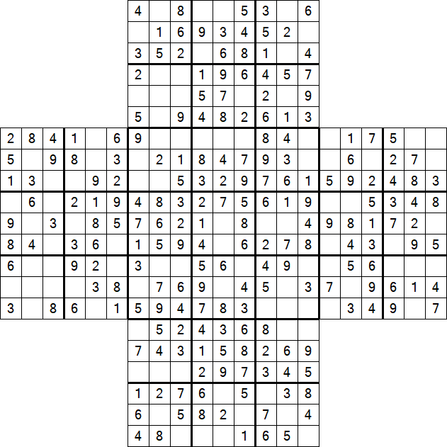Cross Sudoku - Einfach