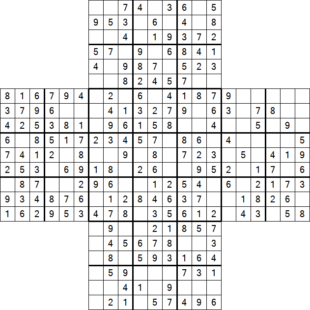 Cross Sudoku - Einfach