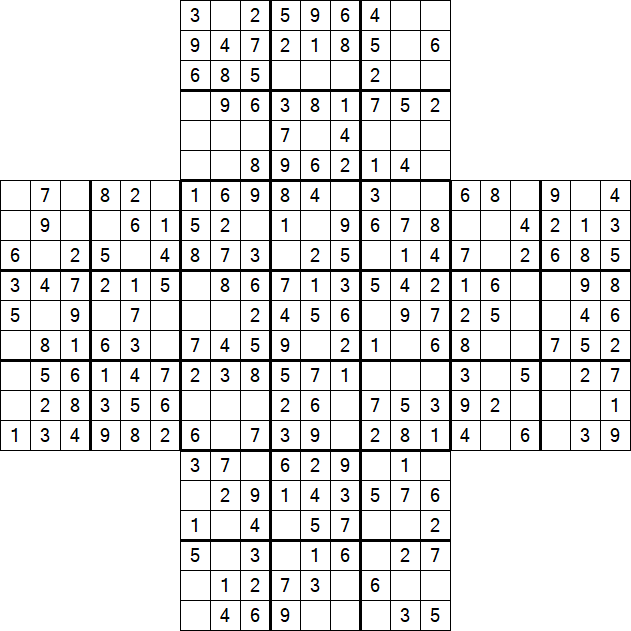 Cross Sudoku - Easy
