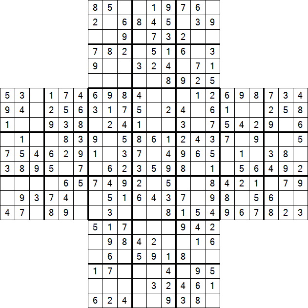 Cross Sudoku - Einfach