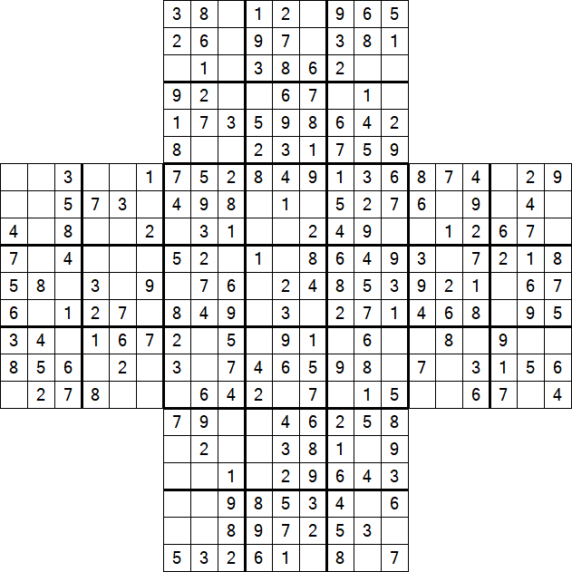 Cross Sudoku - Einfach