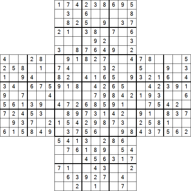 Cross Sudoku - Einfach