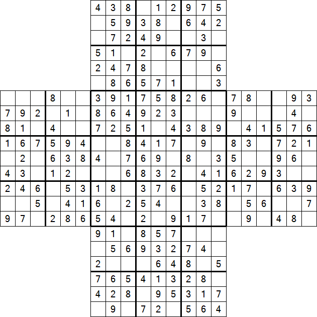 Cross Sudoku - Einfach