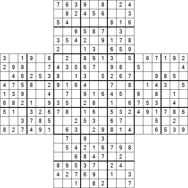 Cross Sudoku - Einfach
