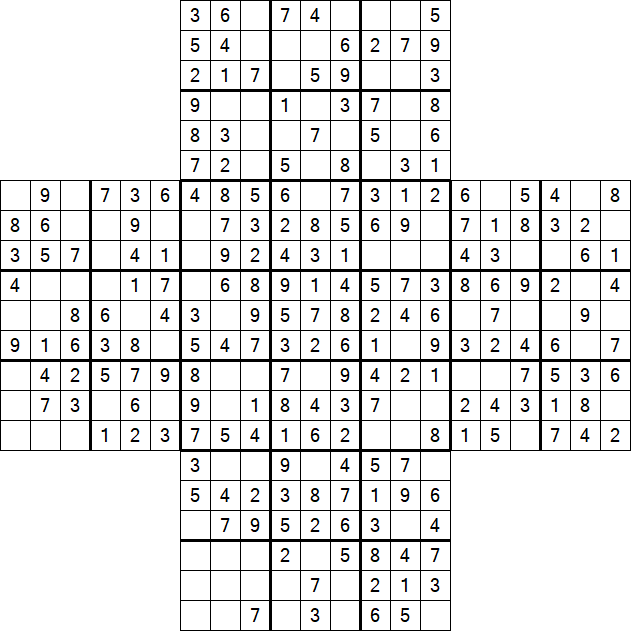 Cross Sudoku - Einfach