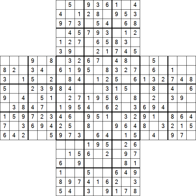 Cross Sudoku - Einfach