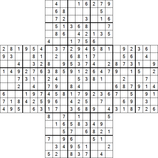 Cross Sudoku - Einfach