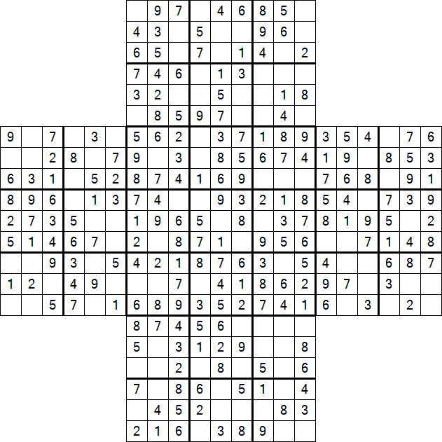 Cross Sudoku - Easy