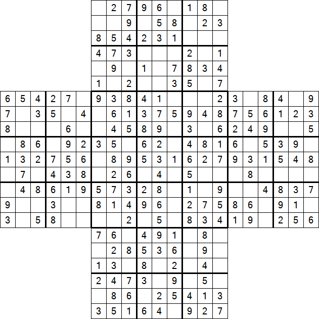 Cross Sudoku - Fácil