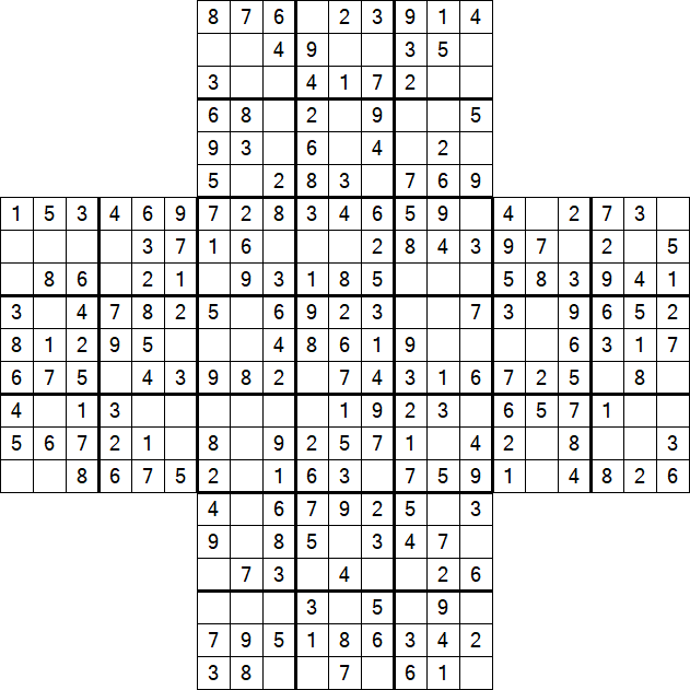 Cross Sudoku - Fácil