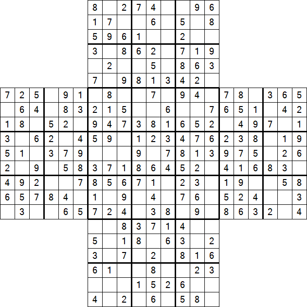 Cross Sudoku - Fácil