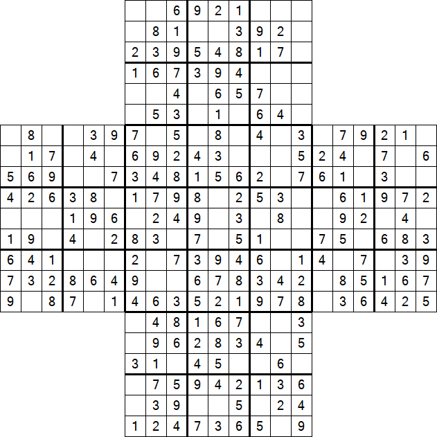 Cross Sudoku - Fácil