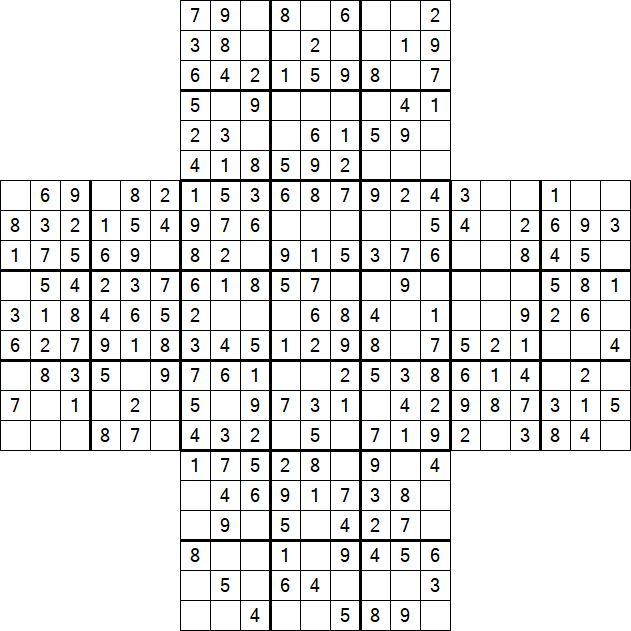 Cross Sudoku - Fácil