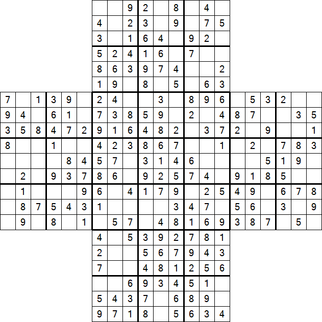 Cross Sudoku - Fácil