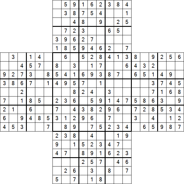 Cross Sudoku - Fácil