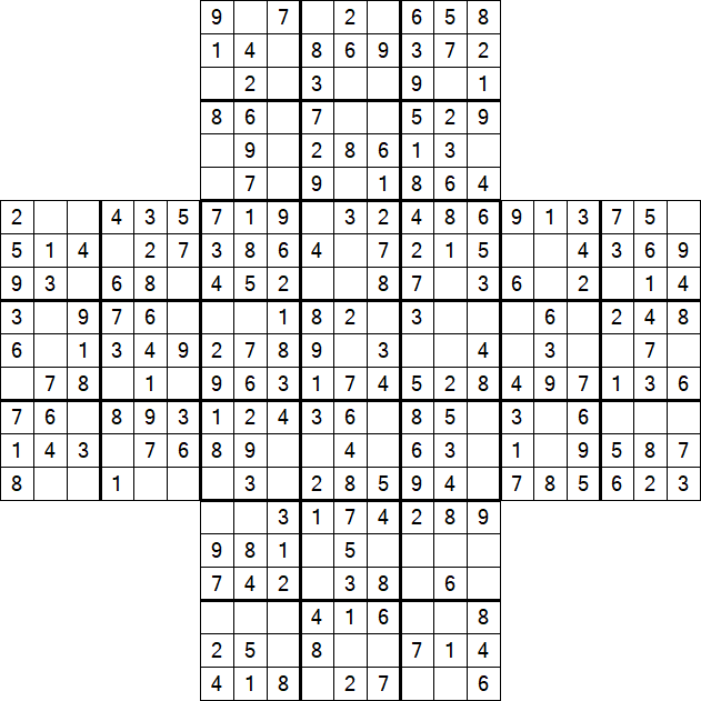 Cross Sudoku - Easy