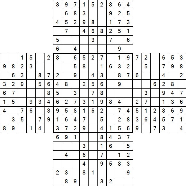 Cross Sudoku - Fácil