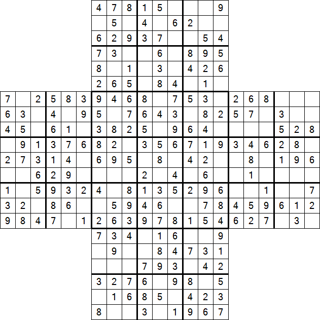 Cross Sudoku - Fácil