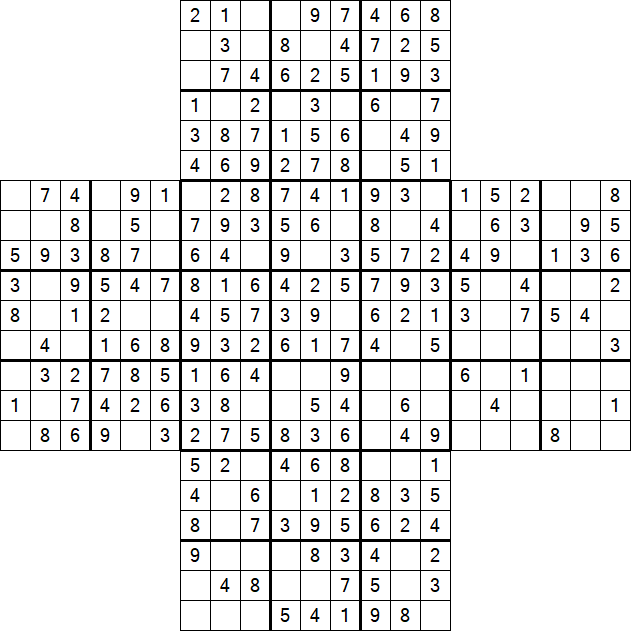 Cross Sudoku - Fácil