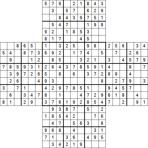 Cross Sudoku - Fácil