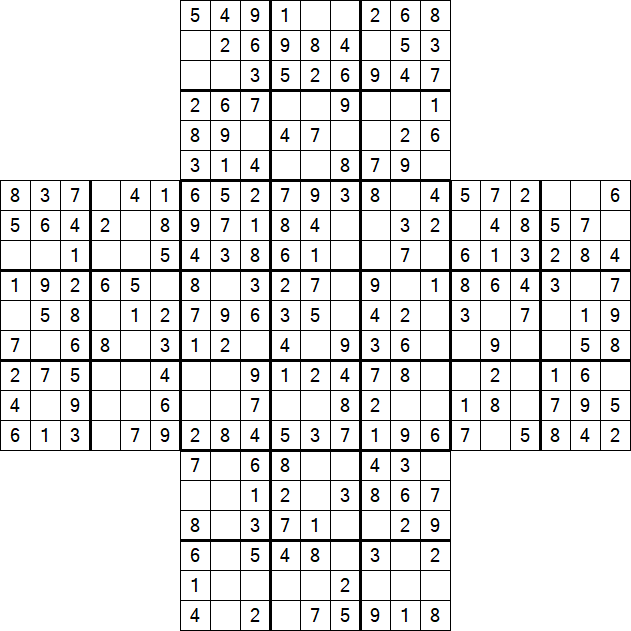 Cross Sudoku - Fácil