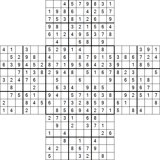 Cross Sudoku - Fácil
