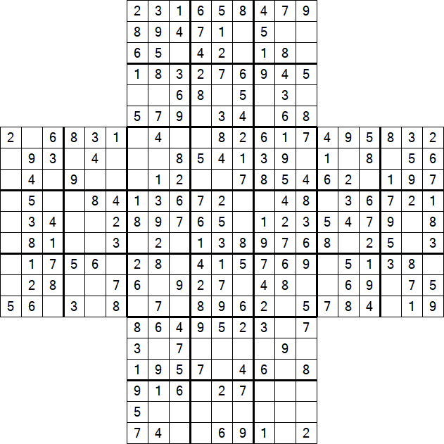 Cross Sudoku - Fácil