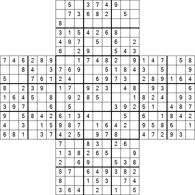 Cross Sudoku - Fácil