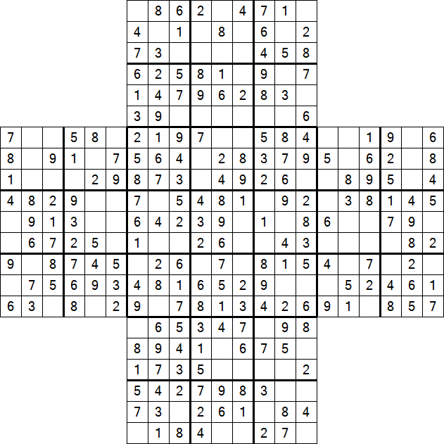 Cross Sudoku - Fácil