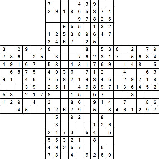 Cross Sudoku - Easy