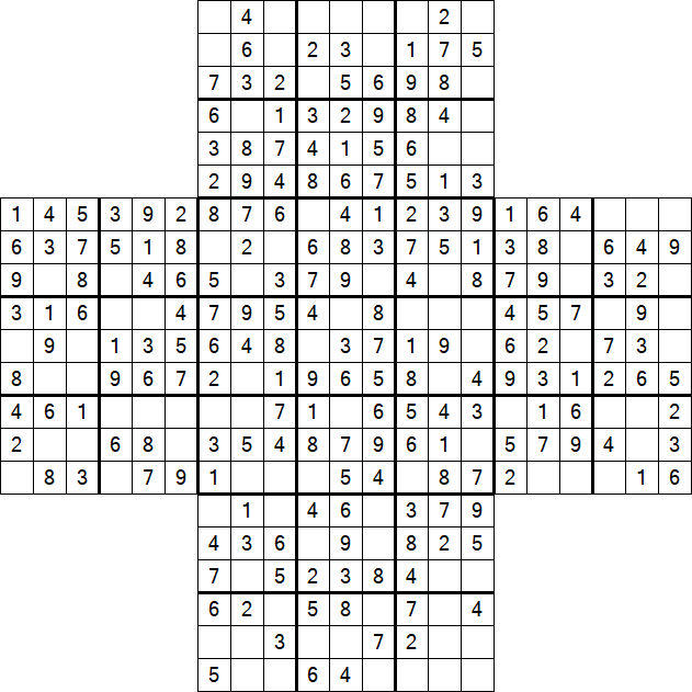 Cross Sudoku - Fácil