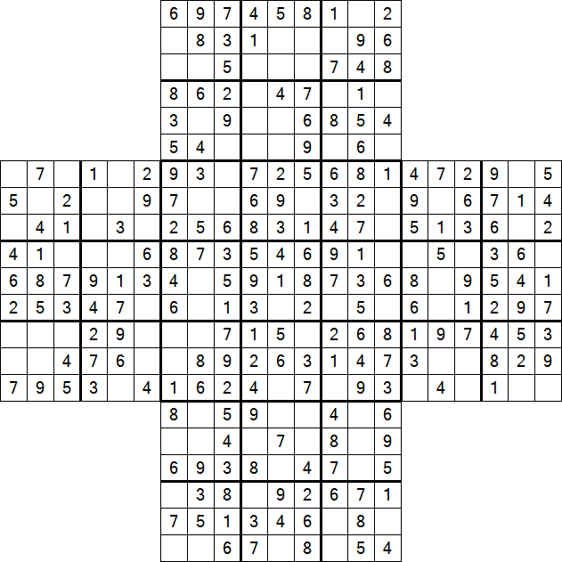 Cross Sudoku - Fácil